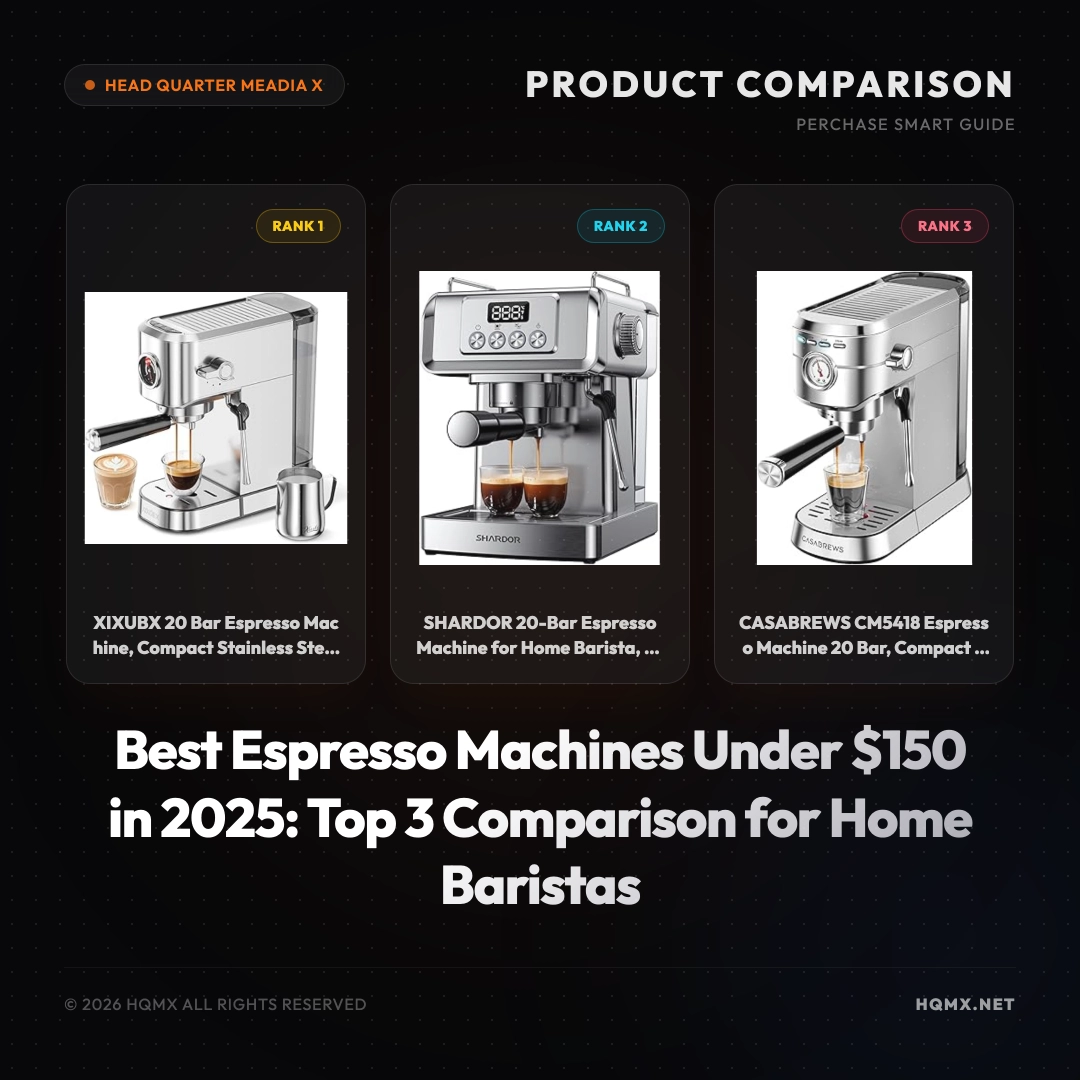 Best Espresso Machines Under $150 in 2025: Top 3 Comparison for Home Baristas