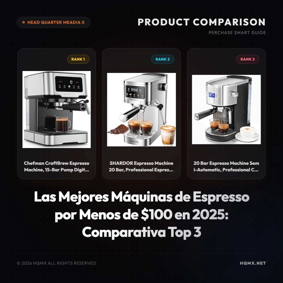 Las Mejores Máquinas de Espresso por Menos de $100 en 2025: Comparativa Top 3