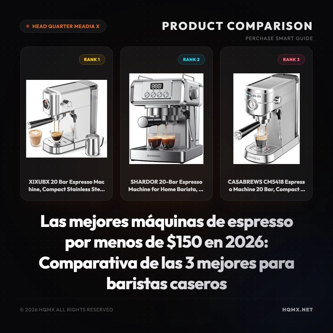 Las mejores máquinas de espresso por menos de $150 en 2026: Comparativa de las 3 mejores para baristas caseros