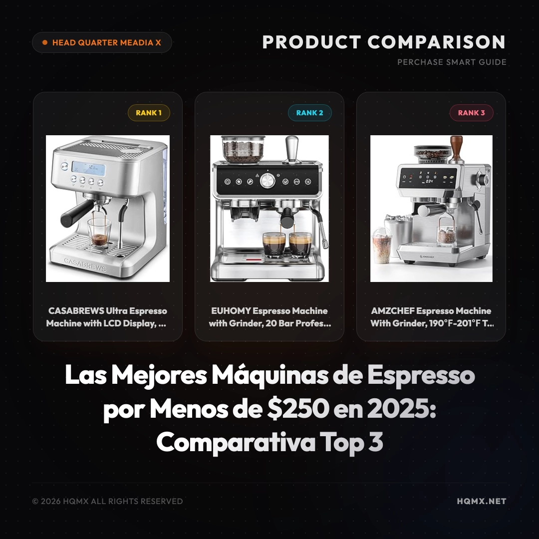 Las Mejores Máquinas de Espresso por Menos de $250 en 2025: Comparativa Top 3
