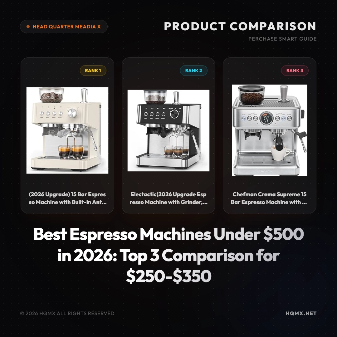 Best Espresso Machines Under $500 in 2026: Top 3 Comparison for $250-$350