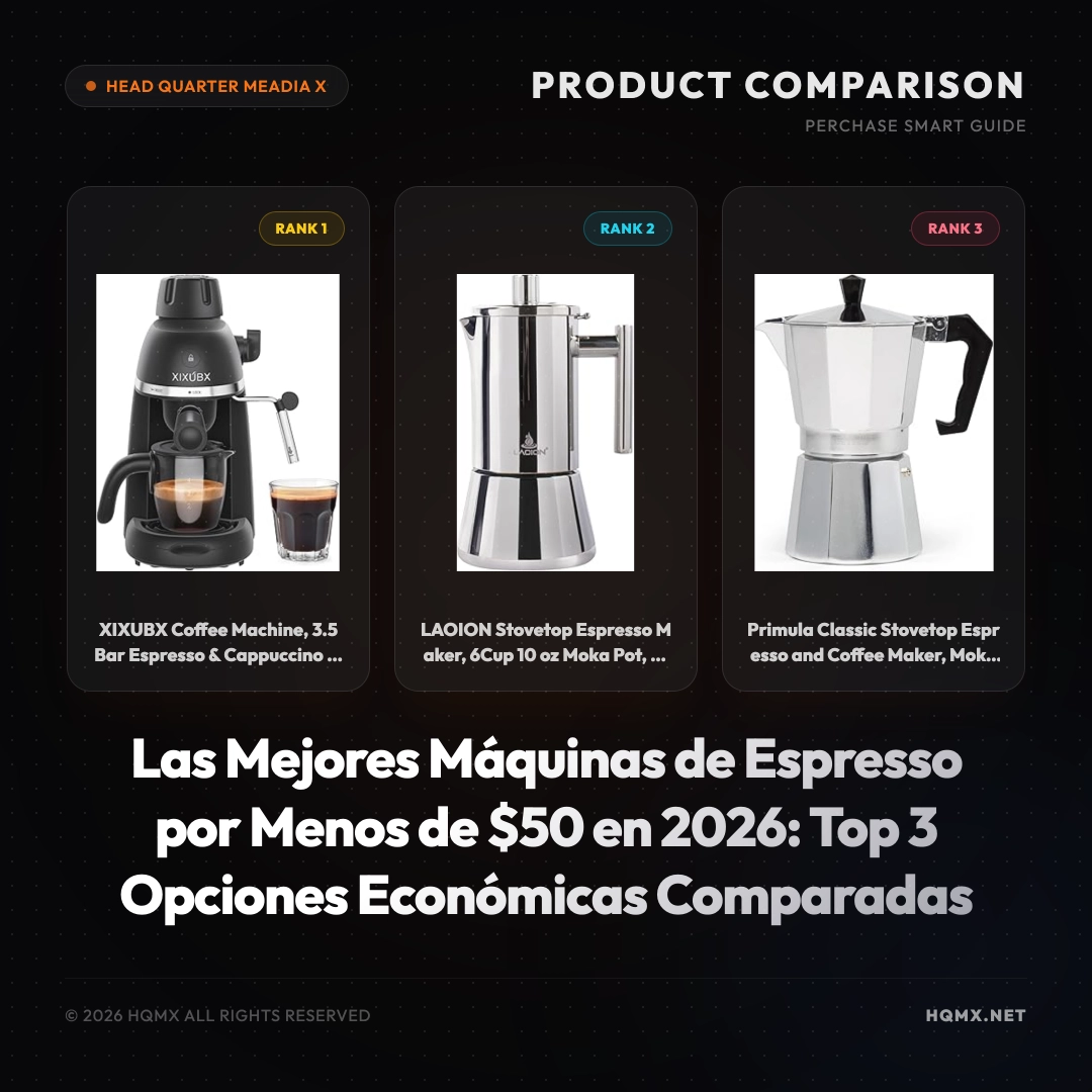 Las Mejores Máquinas de Espresso por Menos de $50 en 2026: Top 3 Opciones Económicas Comparadas