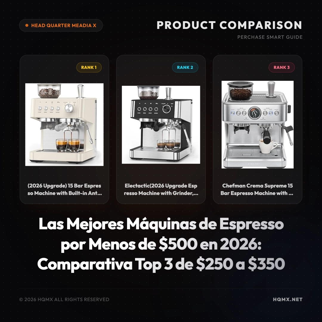 Las Mejores Máquinas de Espresso por Menos de $500 en 2026: Comparativa Top 3 de $250 a $350