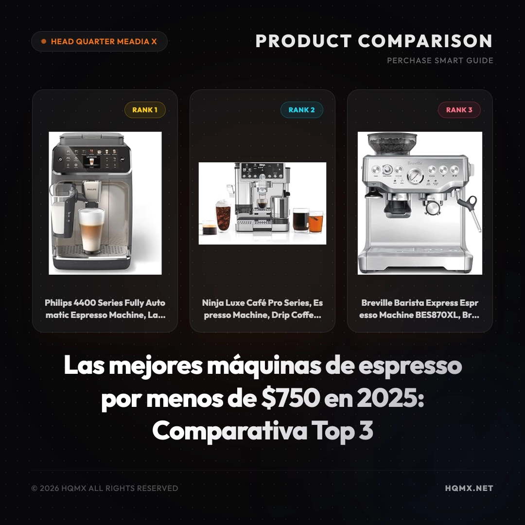 Las mejores máquinas de espresso por menos de $750 en 2025: Comparativa Top 3