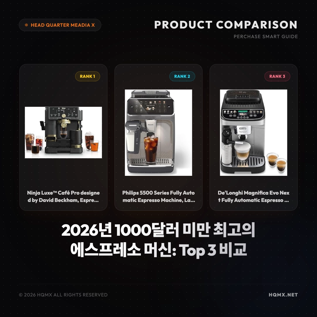 2026년 1000달러 미만 최고의 에스프레소 머신: Top 3 비교