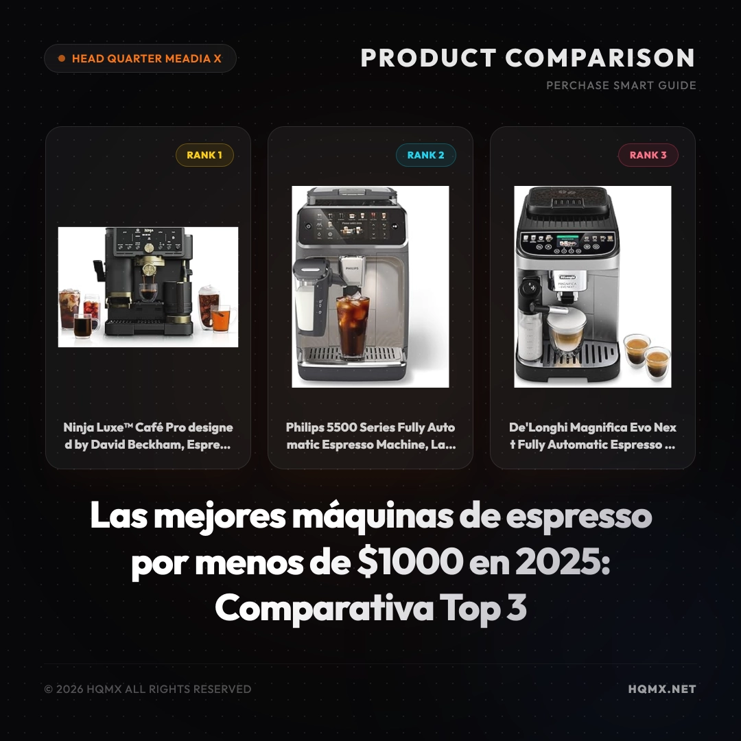 Las mejores máquinas de espresso por menos de $1000 en 2025: Comparativa Top 3