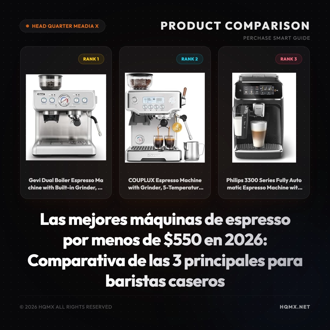 Las mejores máquinas de espresso por menos de $550 en 2026: Comparativa de las 3 principales para baristas caseros