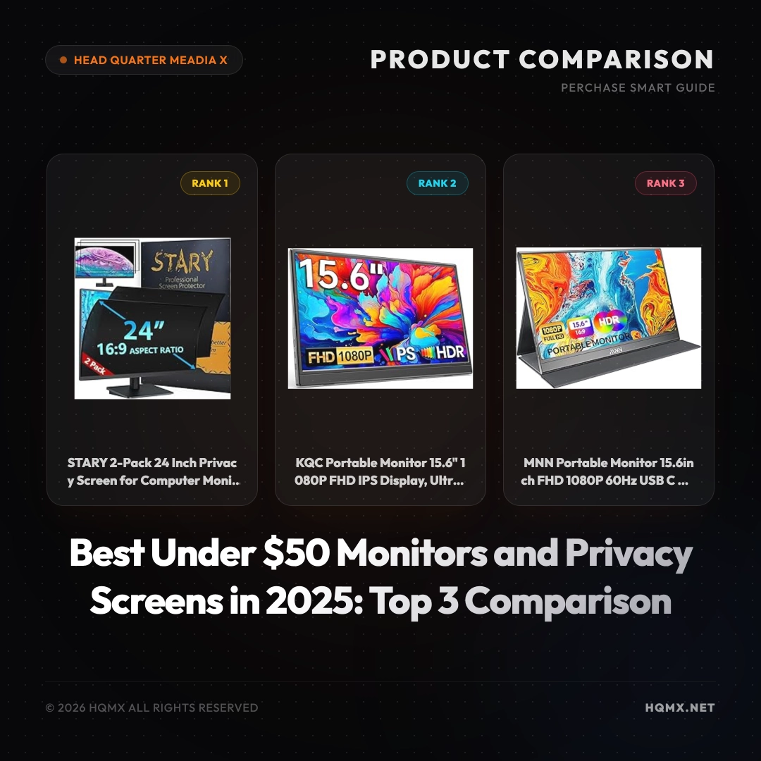 Best Under $50 Monitors and Privacy Screens in 2025: Top 3 Comparison