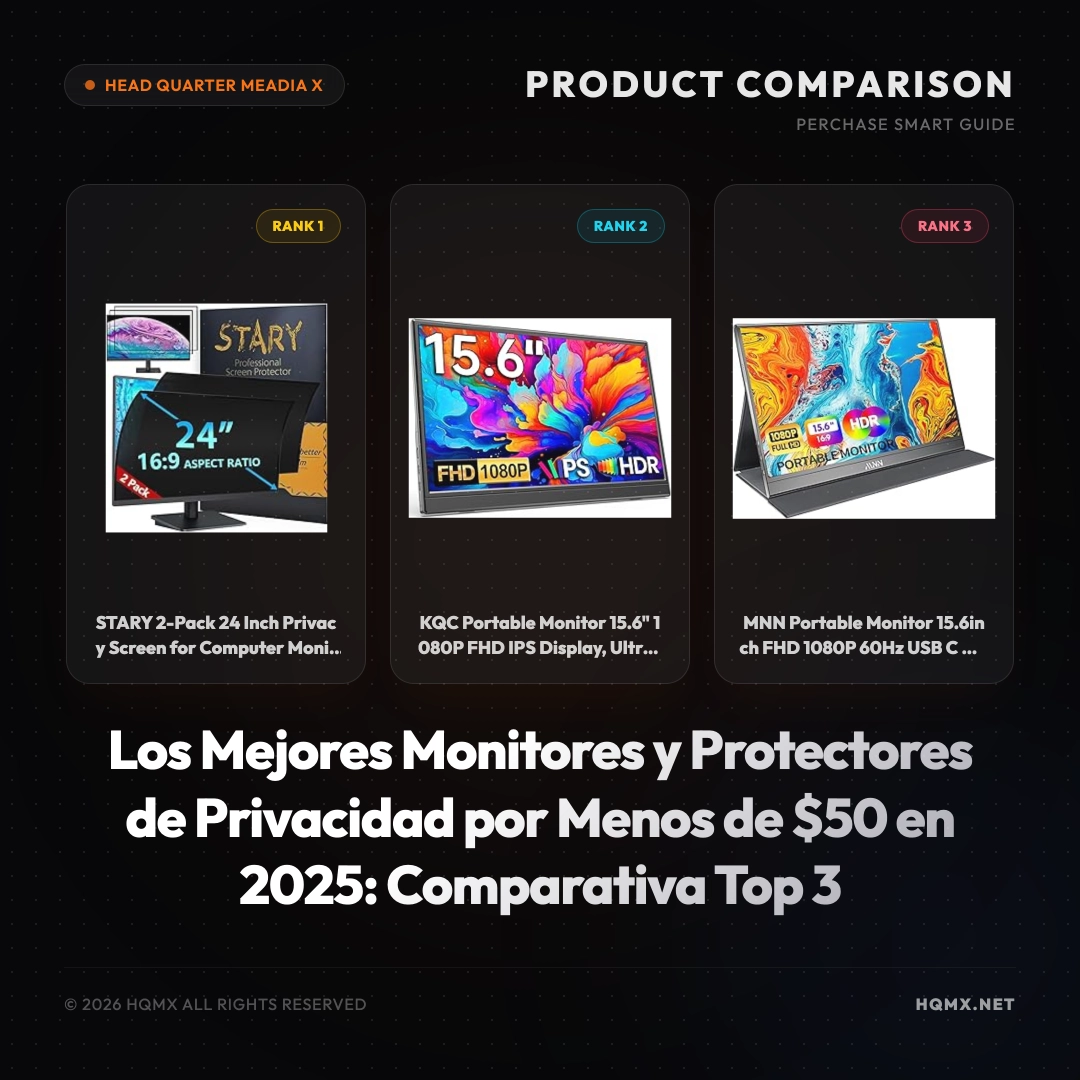 Los Mejores Monitores y Protectores de Privacidad por Menos de $50 en 2025: Comparativa Top 3