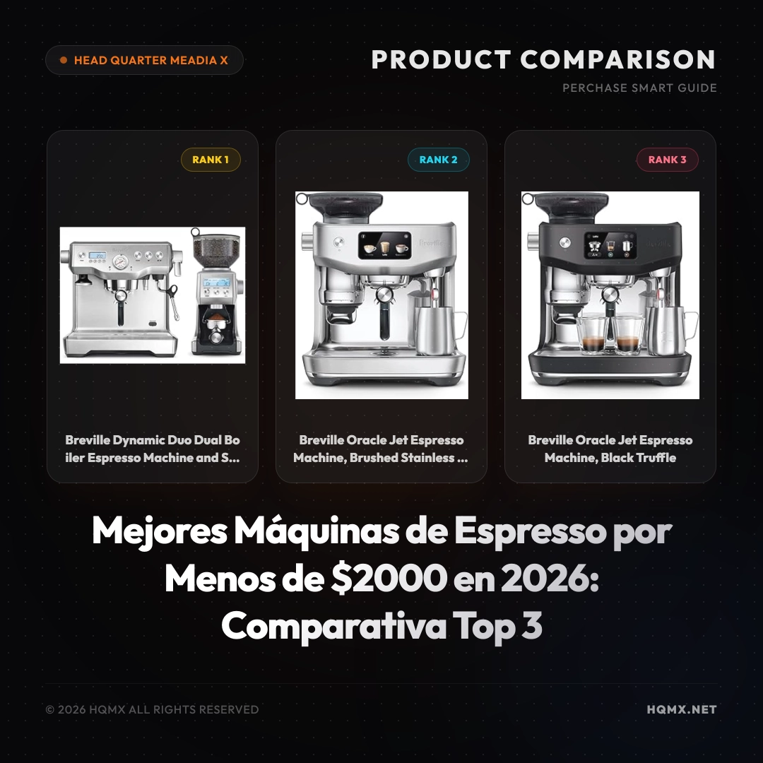 Mejores Máquinas de Espresso por Menos de $2000 en 2026: Comparativa Top 3