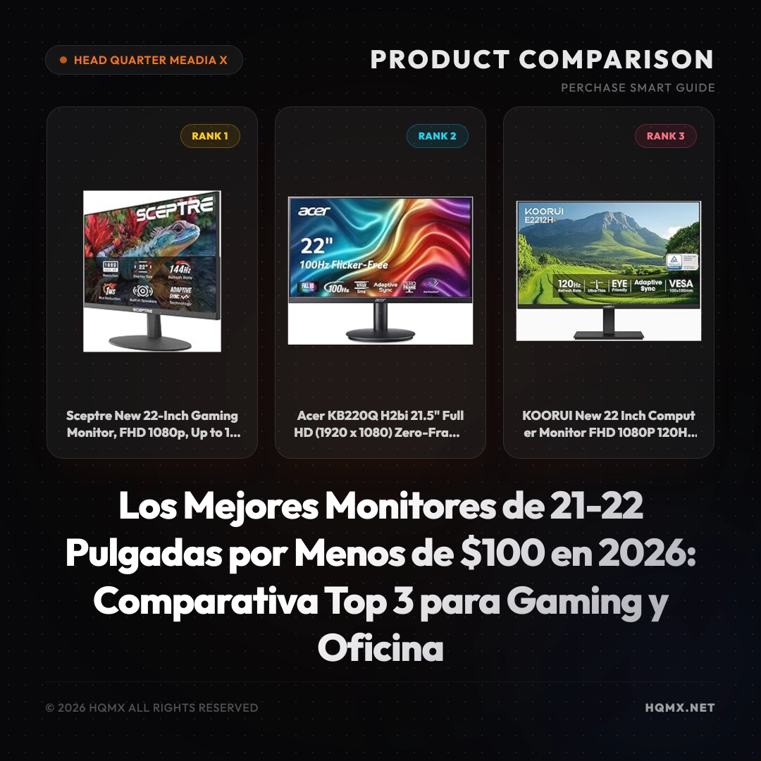 Los Mejores Monitores de 21-22 Pulgadas por Menos de $100 en 2026: Comparativa Top 3 para Gaming y Oficina