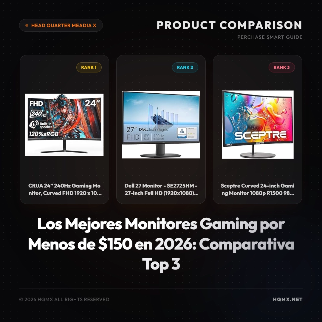 Los Mejores Monitores Gaming por Menos de $150 en 2026: Comparativa Top 3