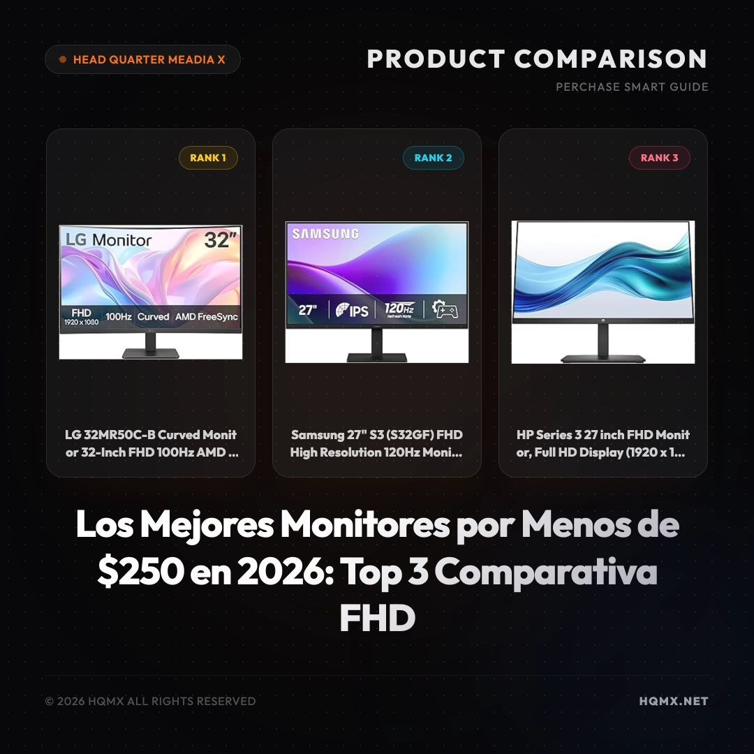 Los Mejores Monitores por Menos de $250 en 2026: Top 3 Comparativa FHD