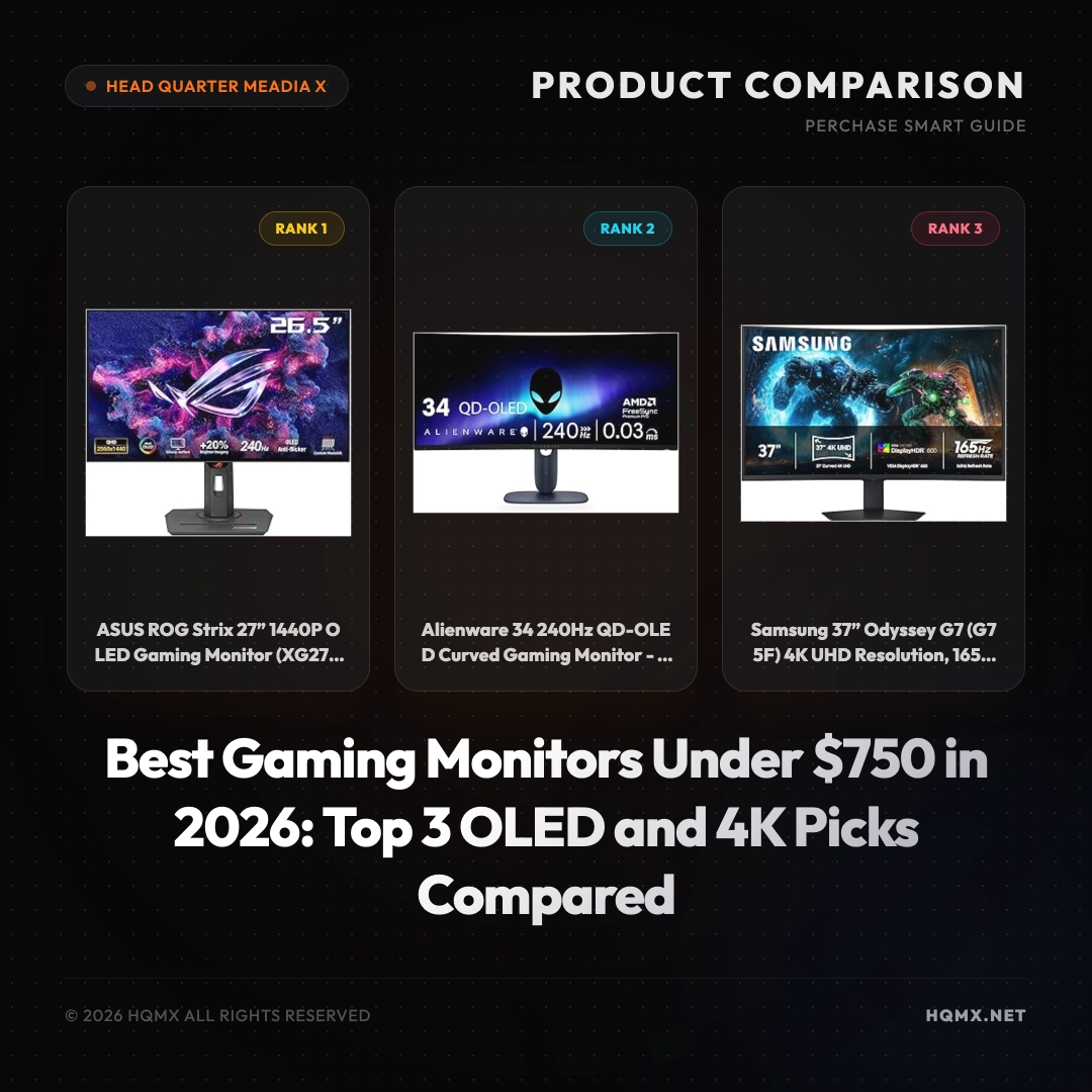 Best Gaming Monitors Under $750 in 2026: Top 3 OLED and 4K Picks Compared