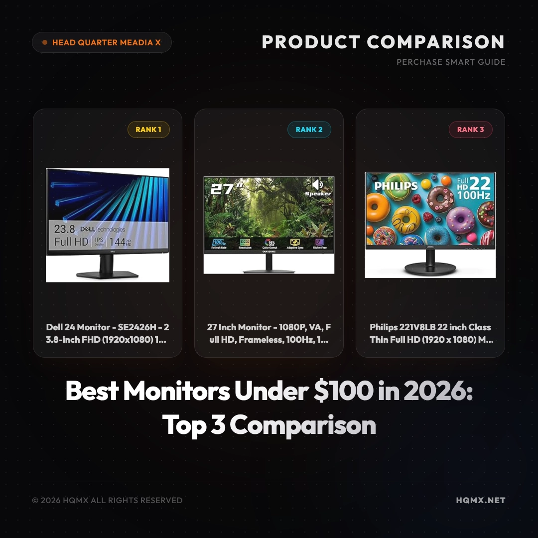 Best Monitors Under $100 in 2026: Top 3 Comparison