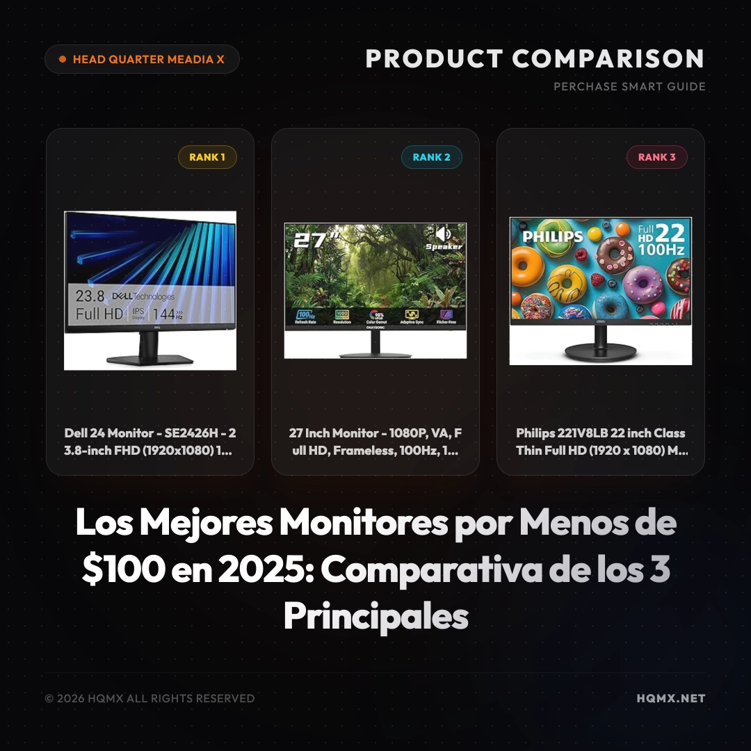 Los Mejores Monitores por Menos de $100 en 2025: Comparativa de los 3 Principales