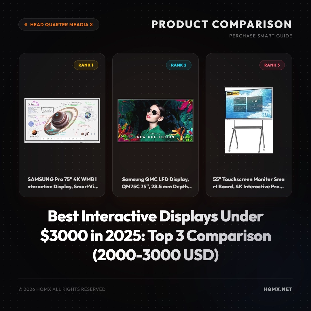 Best Interactive Displays Under $3000 in 2025: Top 3 Comparison (2000-3000 USD)