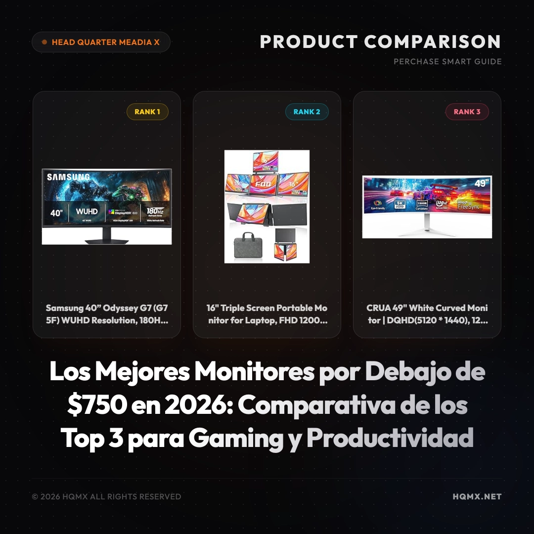 Los Mejores Monitores por Debajo de $750 en 2026: Comparativa de los Top 3 para Gaming y Productividad