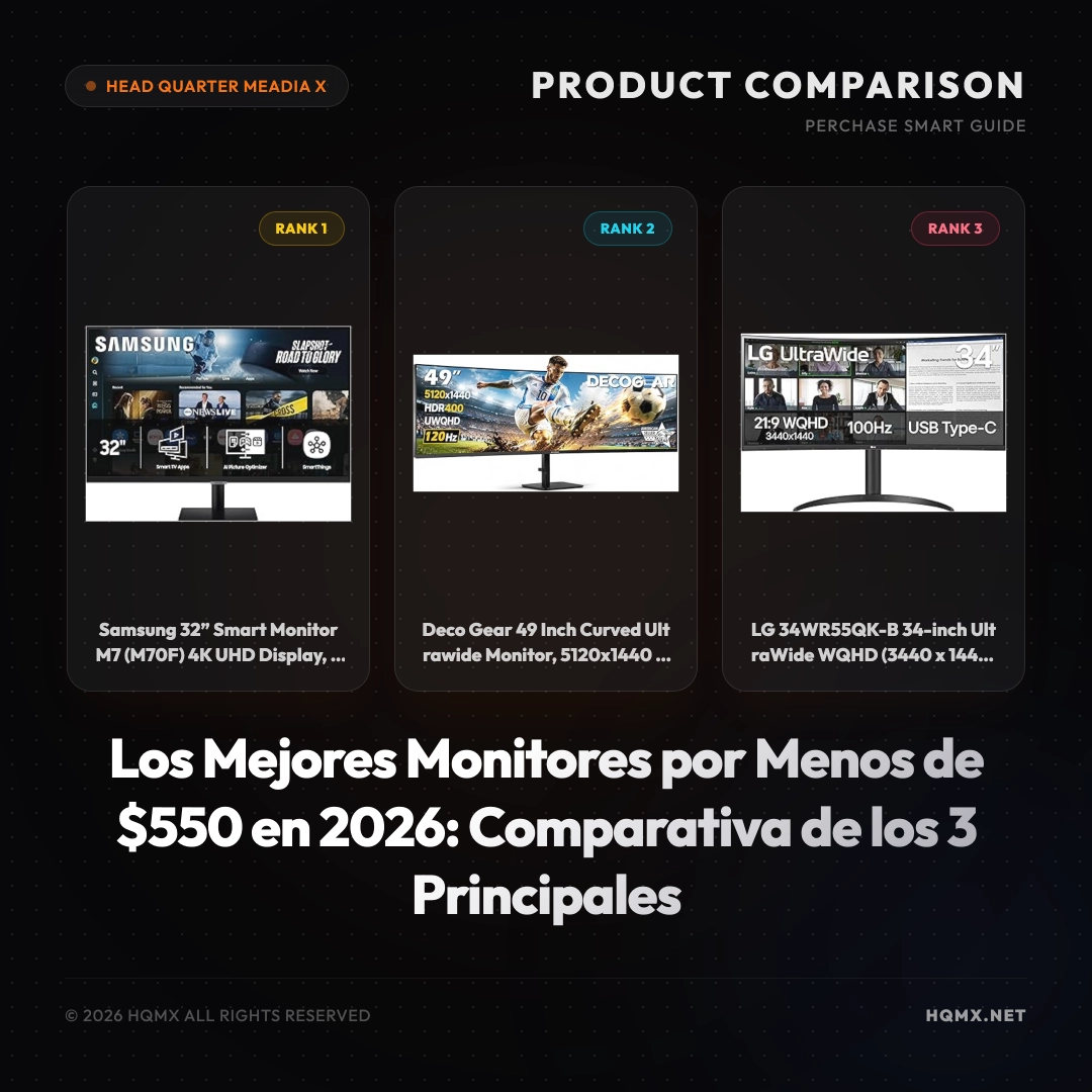 Los Mejores Monitores por Menos de $550 en 2026: Comparativa de los 3 Principales