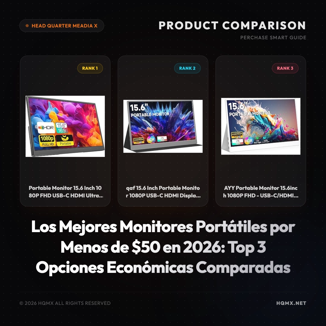 Los Mejores Monitores Portátiles por Menos de $50 en 2026: Top 3 Opciones Económicas Comparadas