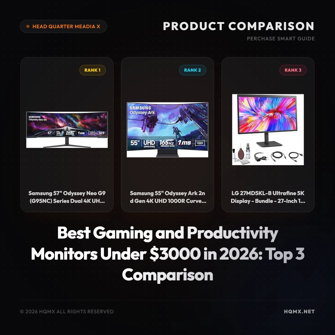Best Gaming and Productivity Monitors Under $3000 in 2026: Top 3 Comparison