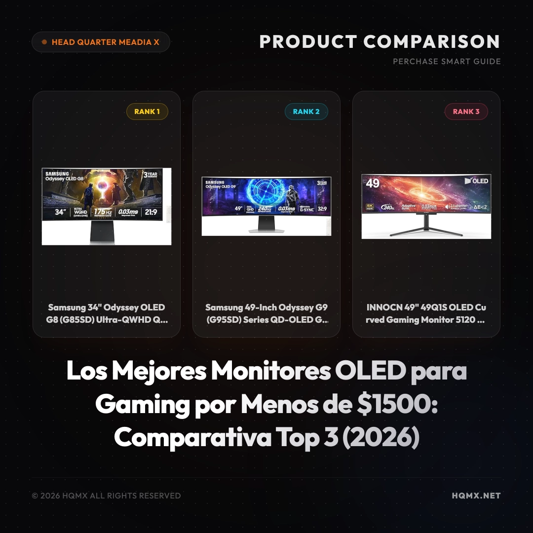 Los Mejores Monitores OLED para Gaming por Menos de $1500: Comparativa Top 3 (2026)