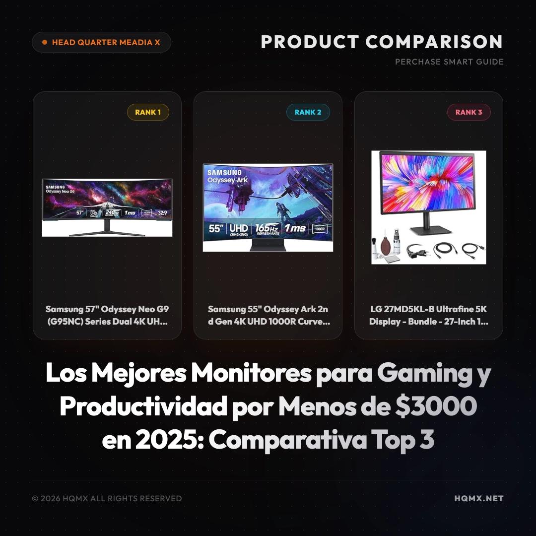 Los Mejores Monitores para Gaming y Productividad por Menos de $3000 en 2025: Comparativa Top 3