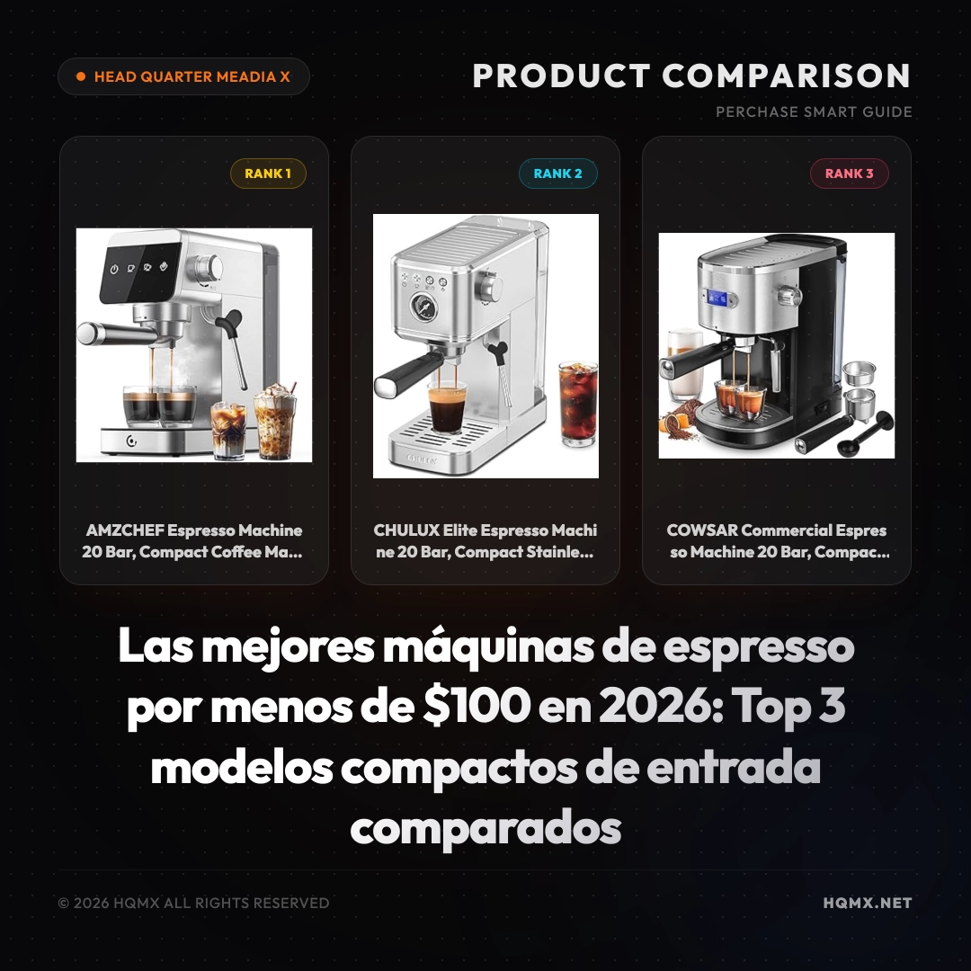 Las mejores máquinas de espresso por menos de $100 en 2026: Top 3 modelos compactos de entrada comparados