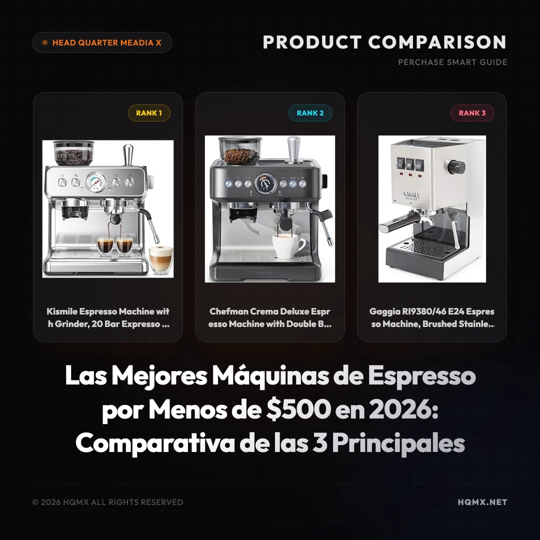 Las Mejores Máquinas de Espresso por Menos de $500 en 2026: Comparativa de las 3 Principales