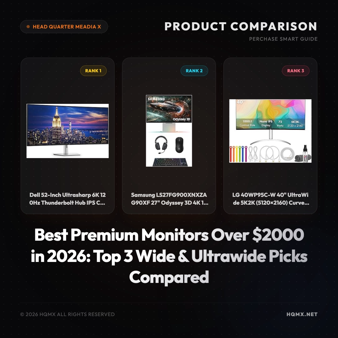Best Premium Monitors Over $2000 in 2026: Top 3 Wide & Ultrawide Picks Compared