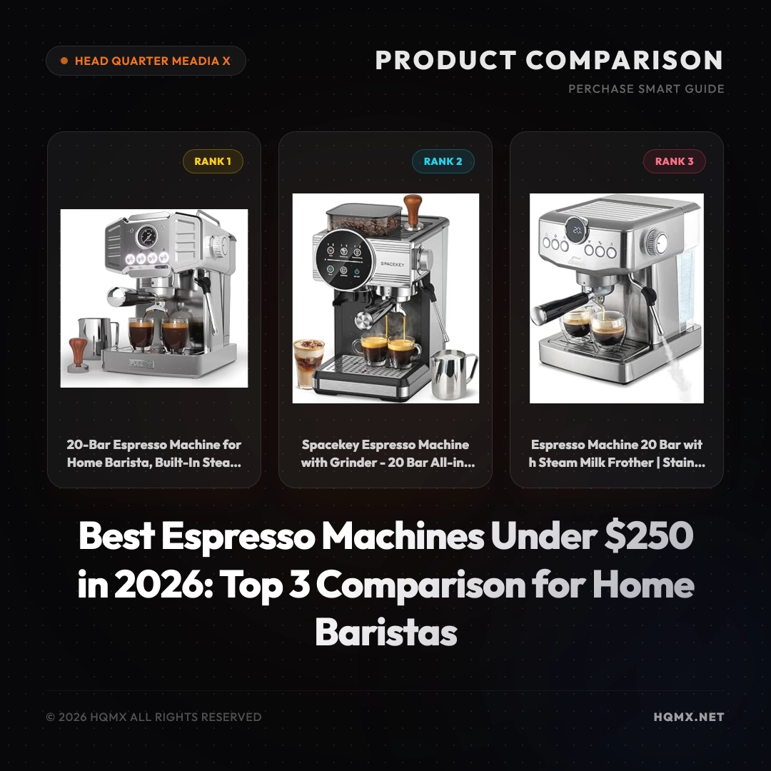 Best Espresso Machines Under $250 in 2026: Top 3 Comparison for Home Baristas