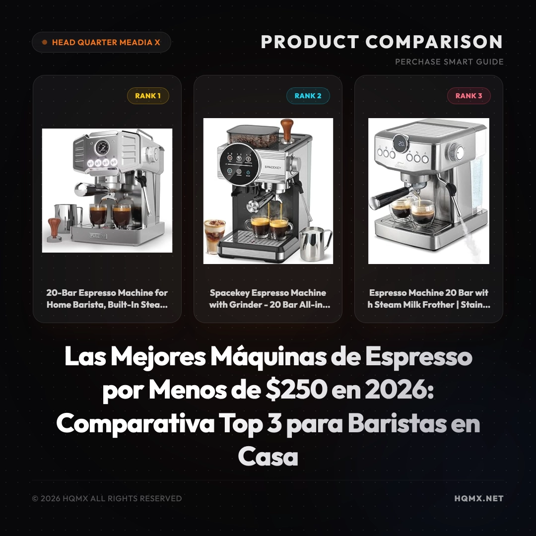 Las Mejores Máquinas de Espresso por Menos de $250 en 2026: Comparativa Top 3 para Baristas en Casa
