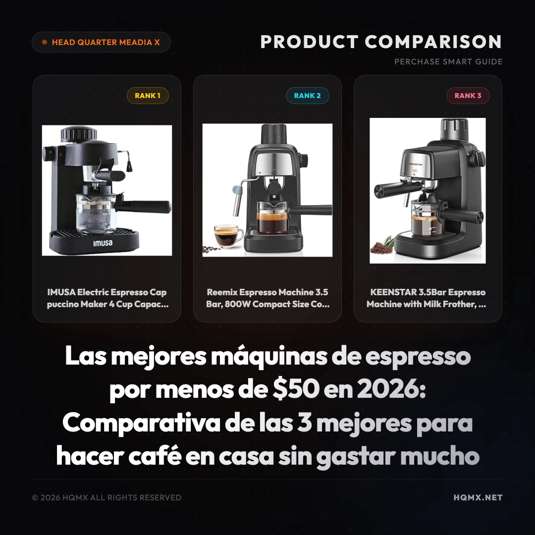 Las mejores máquinas de espresso por menos de $50 en 2026: Comparativa de las 3 mejores para hacer café en casa sin gastar mucho