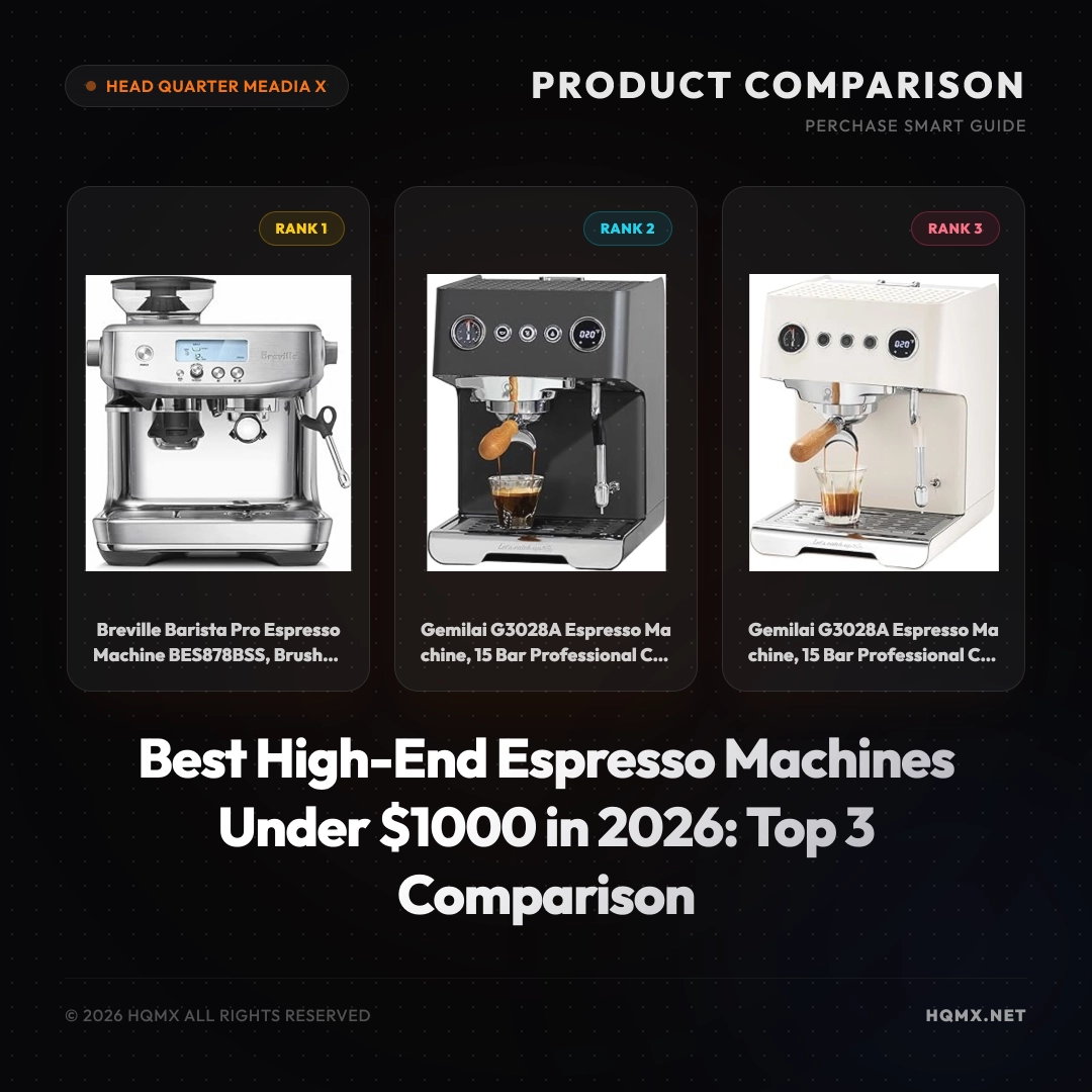 Best High-End Espresso Machines Under $1000 in 2026: Top 3 Comparison