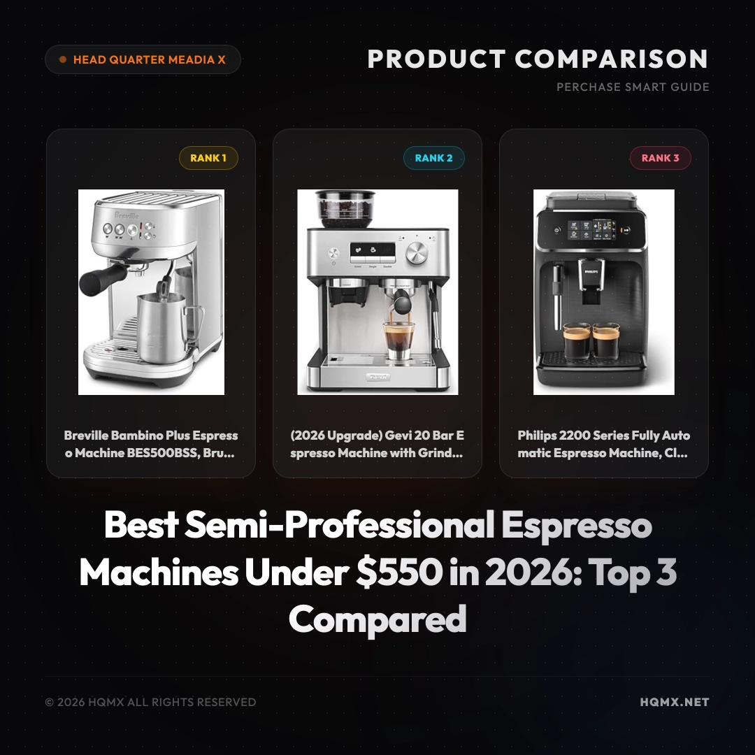 Best Semi-Professional Espresso Machines Under $550 in 2026: Top 3 Compared