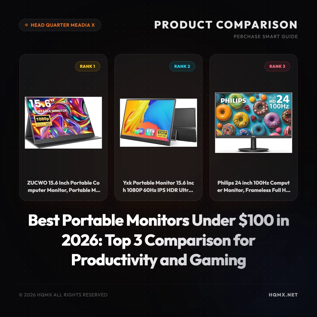 Best Portable Monitors Under $100 in 2026: Top 3 Comparison for Productivity and Gaming