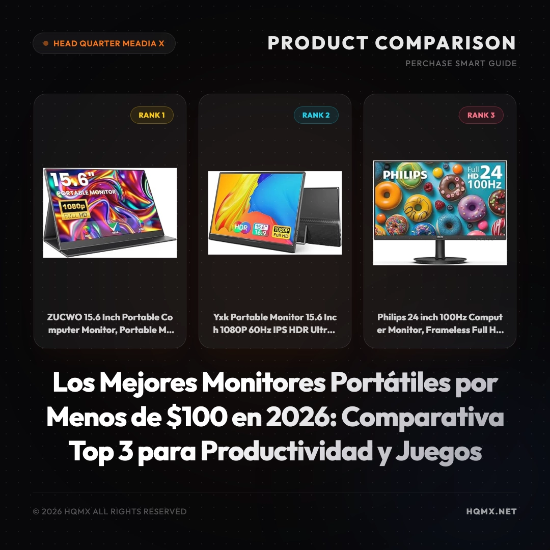 Los Mejores Monitores Portátiles por Menos de $100 en 2026: Comparativa Top 3 para Productividad y Juegos