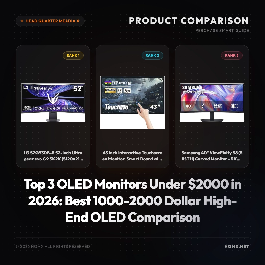 Top 3 OLED Monitors Under $2000 in 2026: Best 1000-2000 Dollar High-End OLED Comparison