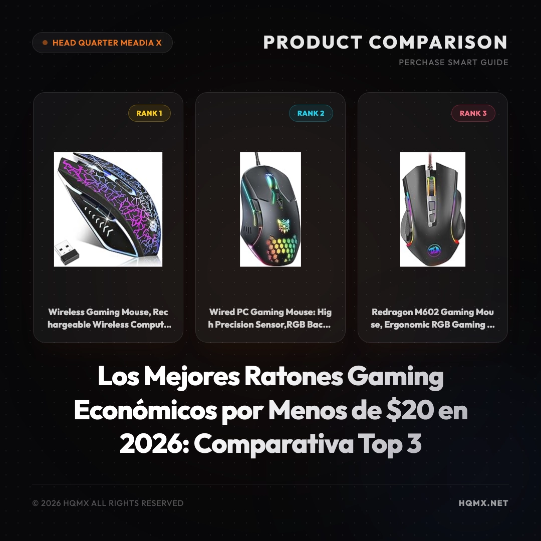 Los Mejores Ratones Gaming Económicos por Menos de $20 en 2026: Comparativa Top 3