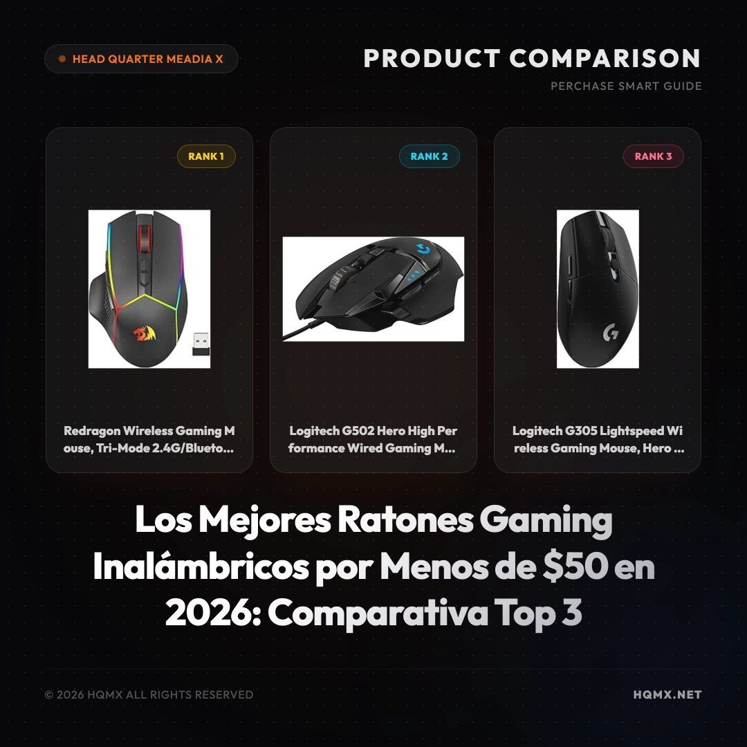 Los Mejores Ratones Gaming Inalámbricos por Menos de $50 en 2026: Comparativa Top 3