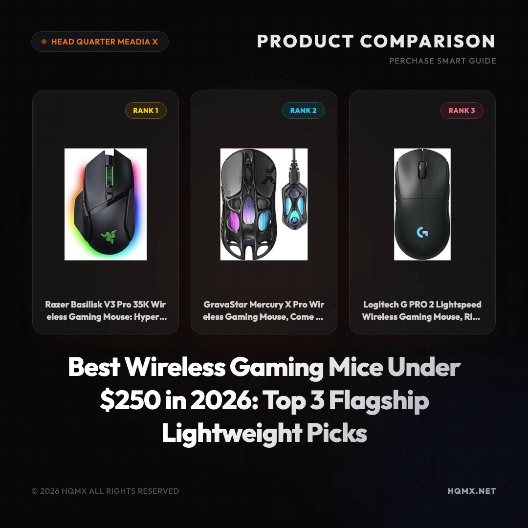 Best Wireless Gaming Mice Under $250 in 2026: Top 3 Flagship Lightweight Picks