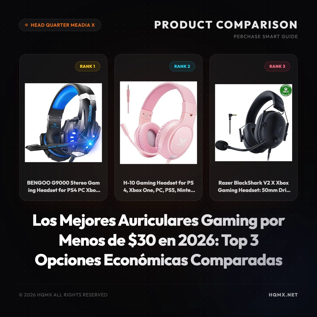 Los Mejores Auriculares Gaming por Menos de $30 en 2026: Top 3 Opciones Económicas Comparadas