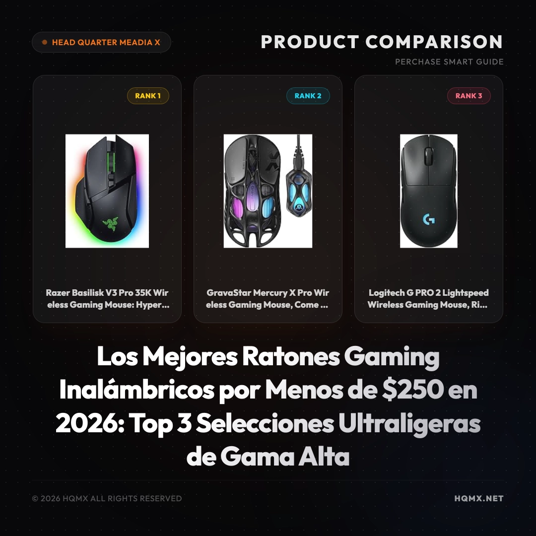 Los Mejores Ratones Gaming Inalámbricos por Menos de $250 en 2026: Top 3 Selecciones Ultraligeras de Gama Alta