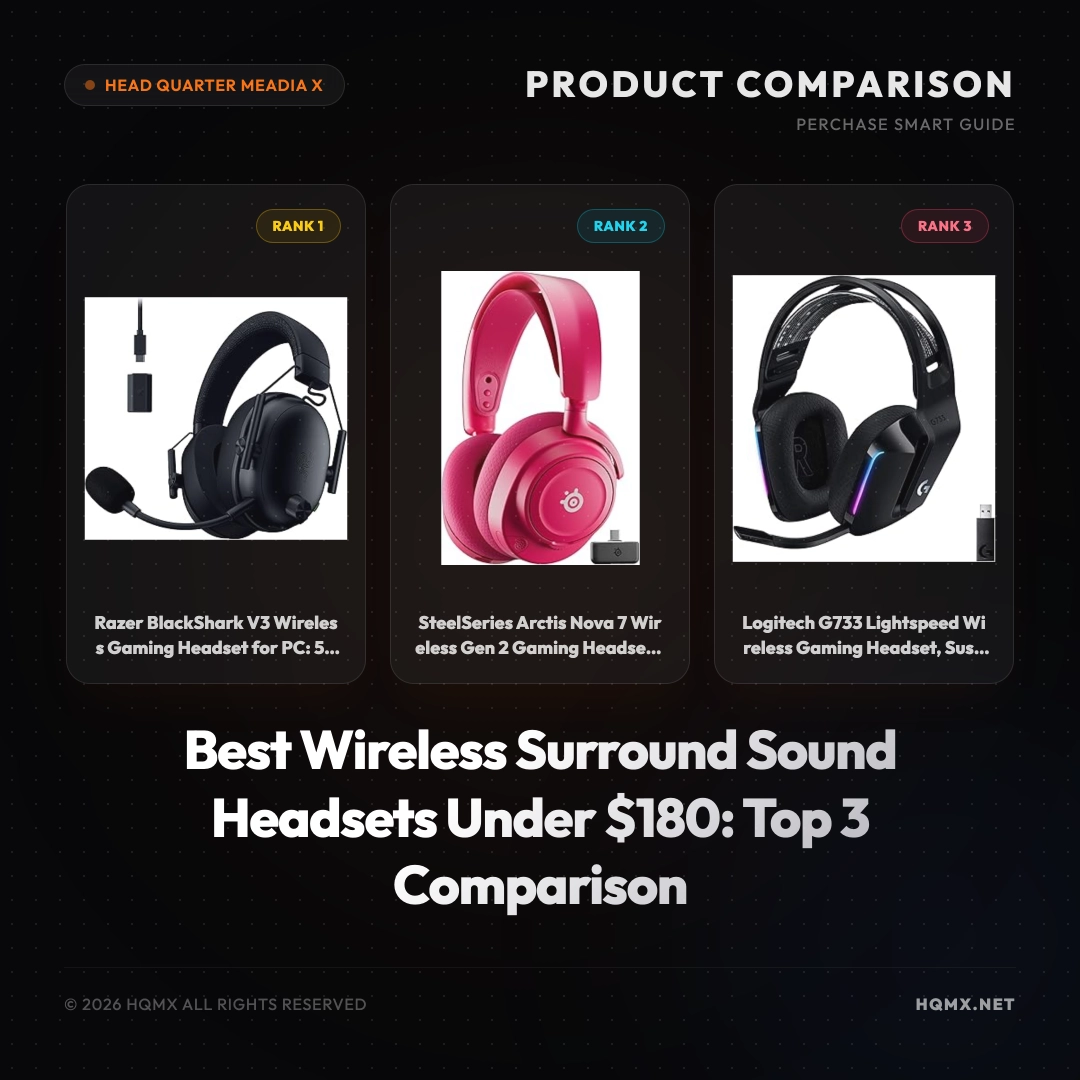Best Wireless Surround Sound Headsets Under $180: Top 3 Comparison