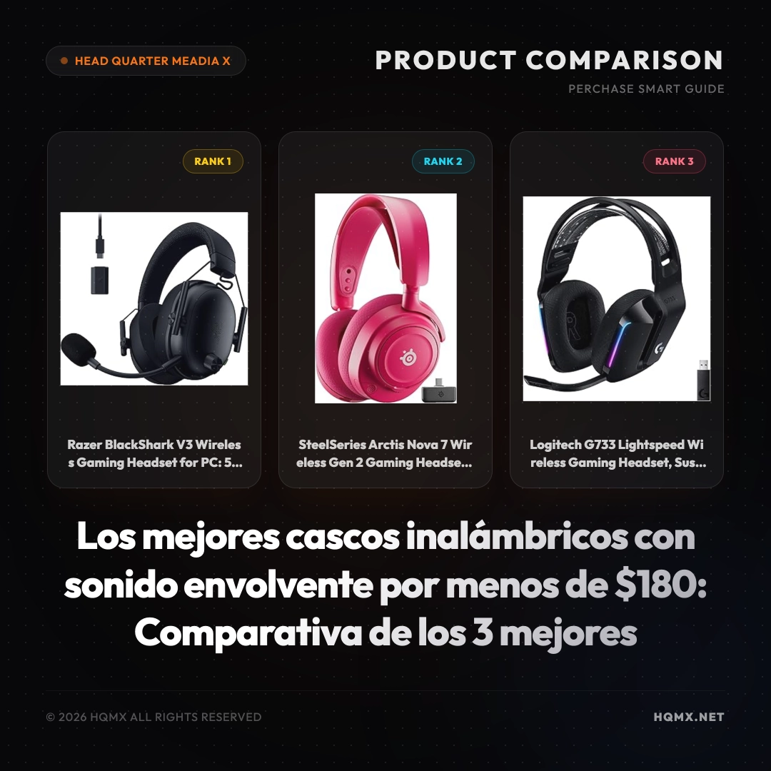 Los mejores cascos inalámbricos con sonido envolvente por menos de $180: Comparativa de los 3 mejores