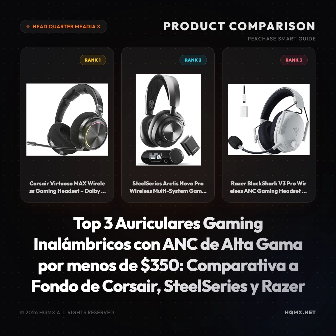 Top 3 Auriculares Gaming Inalámbricos con ANC de Alta Gama por menos de $350: Comparativa a Fondo de Corsair, SteelSeries y Razer