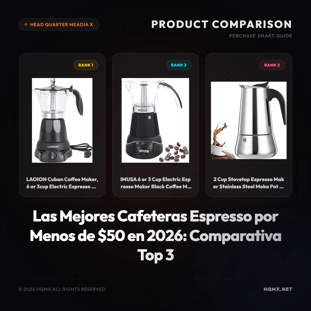 Las Mejores Cafeteras Espresso por Menos de $50 en 2026: Comparativa Top 3