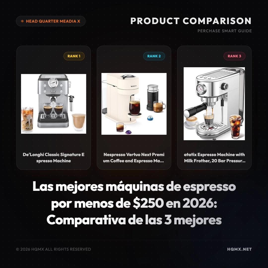 Las mejores máquinas de espresso por menos de $250 en 2026: Comparativa de las 3 mejores