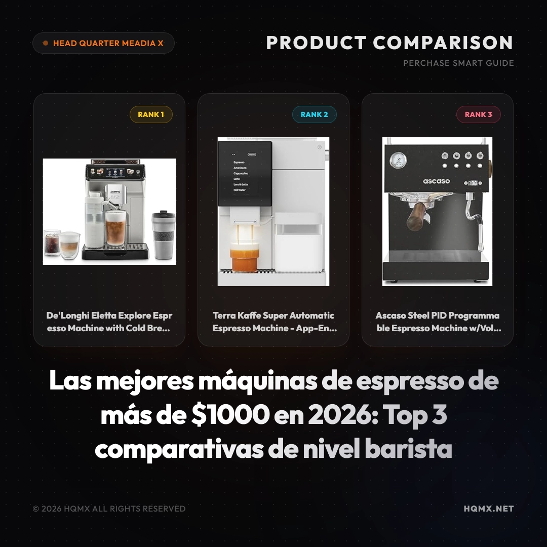 Las mejores máquinas de espresso de más de $1000 en 2026: Top 3 comparativas de nivel barista