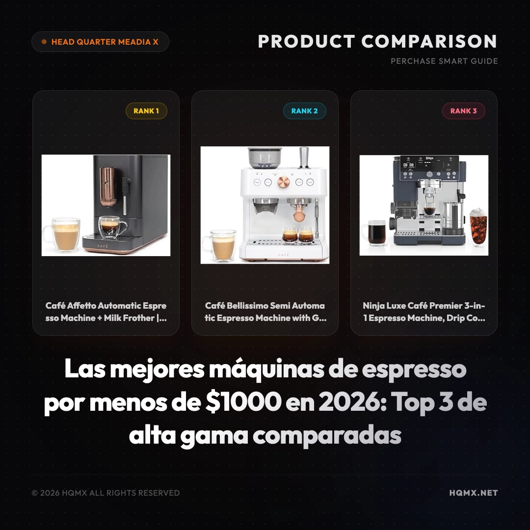 Las mejores máquinas de espresso por menos de $1000 en 2026: Top 3 de alta gama comparadas